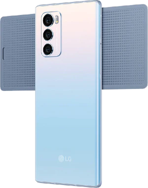 LG Wing blå bagside venstre side Åbnet