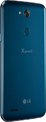 LG X power 3 blauw achterkant rechterzijkant