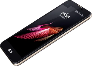 LG X screen negro tapa delantera lado derecho