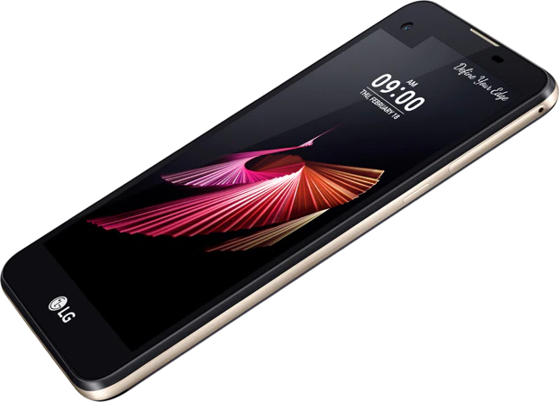 LG X screen zwart voorkant rechterzijkant