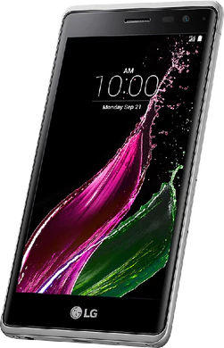 LG Zero silver front höger sida snett