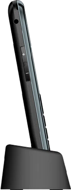 Maxcom Comfort MM724 zwart linkerzijkant in dock