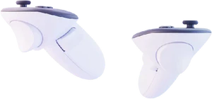 Meta Quest 3S wit controllers zijkant