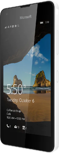 Microsoft Lumia 550 wit schuin linkerzijkant