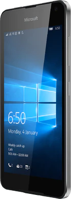 Microsoft Lumia 650 nero copertina frontale lato destro