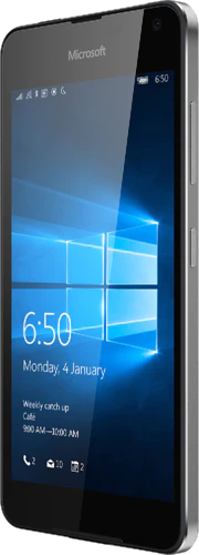Microsoft Lumia 650 zwart voorkant rechterzijkant