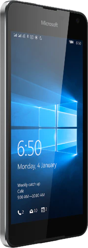 Microsoft Lumia 650 Dual SIM zwart voorkant linkerzijkant