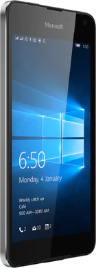 Microsoft Lumia 650 Dual SIM zwart voorkant linkerzijkant