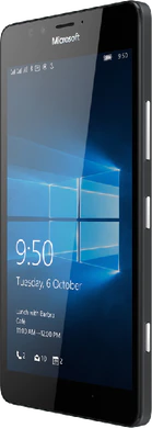 Microsoft Lumia 950 Dual SIM zwart voorkant rechterzijkant