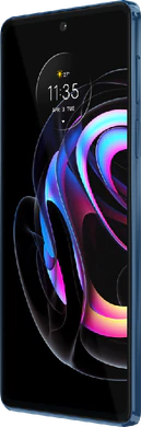 Motorola edge 20 Pro vegan blauw voorkant rechterzijkant