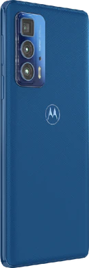 Motorola edge 20 Pro vegan blauw achterkant rechterzijkant