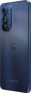 Motorola edge 30 blauw achterkant linkerzijkant