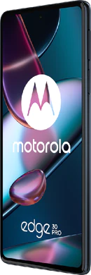 Motorola edge 30 Pro blå front höger sida