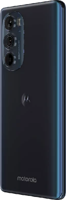 Motorola edge 30 Pro blå tillbaka vänster sida