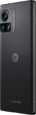 Motorola edge 30 ultra musta takapuoli vasen puoli