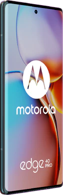 Motorola edge 40 Pro zwart voorkant linkerzijkant