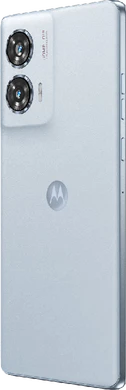 Motorola edge 50 fusion blauw achterkant linkerzijkant