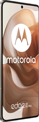 Motorola edge 50 ultra puu ruskea etupuolella vasen puoli