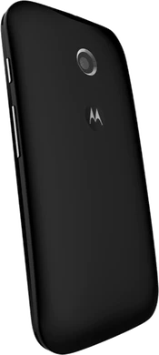 Moto rola Moto E svart tillbaka snett