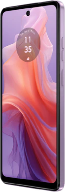 Moto rola Moto E14 purple front right side