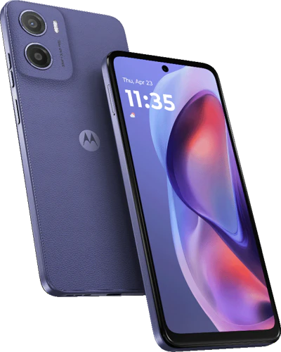 Moto rola Moto E15 purple overview