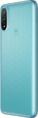 Moto rola Moto E20 blue back left side