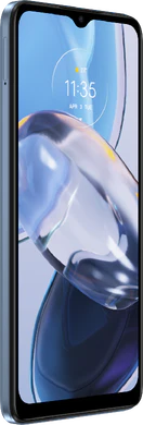 Moto rola Moto E22 blue front left side