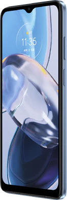 Moto rola Moto E22 blue front right side