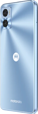 Moto rola Moto E22 blue back left side