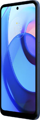 Moto rola Moto E30 blauw voorkant rechterzijkant