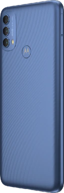 Moto rola Moto E30 blauw achterkant linkerzijkant