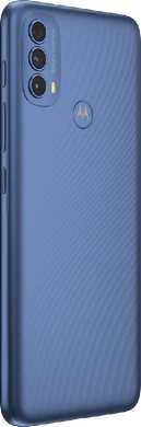 Moto rola Moto E30 blauw achterkant rechterzijkant