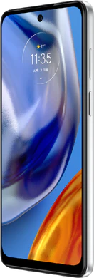 Moto rola Moto E32s argento copertina frontale lato destro