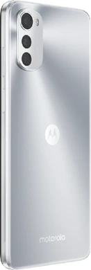 Moto rola Moto E32s argento indietro lato destro