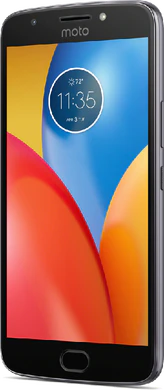 Moto rola Moto E4 Plus grå front höger sida