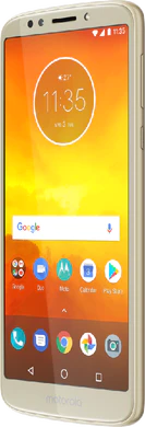 Moto rola Moto E5 gold front right side