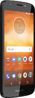 Moto rola Moto E5 Play zwart voorkant linkerzijkant