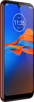 Moto rola Moto E6 Plus rouge couverture côté gauche