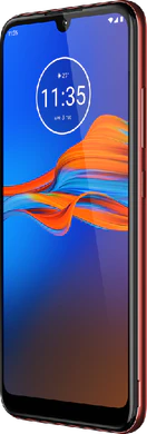 Moto rola Moto E6 Plus rouge couverture à droite