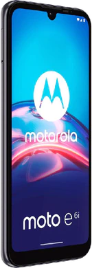 Moto rola Moto E6i grå front venstre side