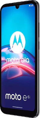 Moto rola Moto E6i grå front højre side