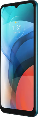 Moto rola Moto E7 groen voorkant rechterzijkant