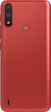 Moto rola Moto E7i Power rood achterkant