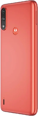 Moto rola Moto E7i Power rood achterkant linkerzijkant