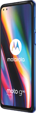 Motorola Moto G 5G Plus sininen etupuolella oikea puoli