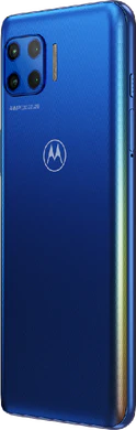 Motorola Moto G 5G Plus sininen takapuoli vasen puoli