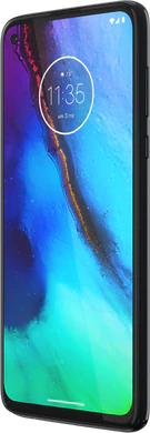 Moto rola Moto G Pro azul tapa delantera lado derecho