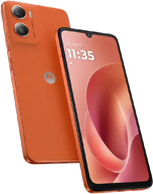 Moto rola Moto G06 oranje overzicht