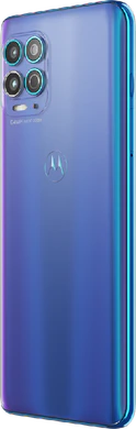 Moto rola Moto G100 blauw achterkant linkerzijkant