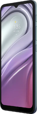 Moto rola Moto G20 blå foran høyre side